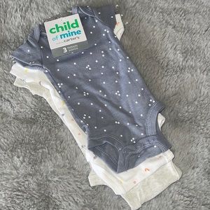 🌈 Carters Child Of Mine Bodysuit Lot Sz Preemie Baby Girl Boy BIG SMILE NEW
